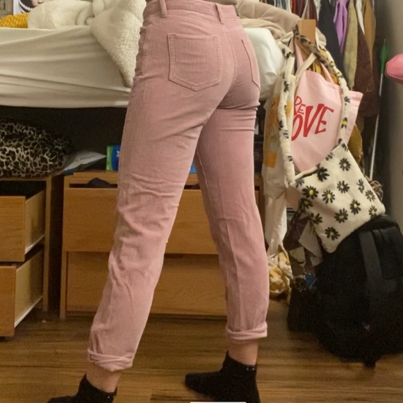 BDG High Waisted Pink Corduroy Pants - Picture 4 of 4